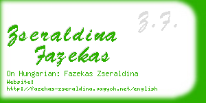 zseraldina fazekas business card